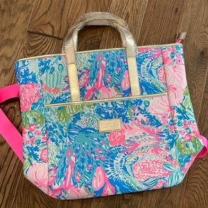 Lilly Pulitzer convertible bag. Short handles, backpack, long strap. New!
